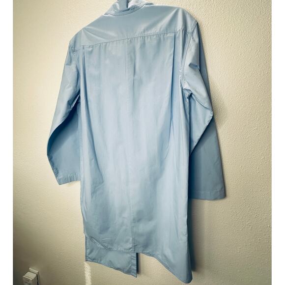 Loewe Light Blue Front Button Split Side Asymmetrical Hem Shirt Dress S - Picture 11 of 16